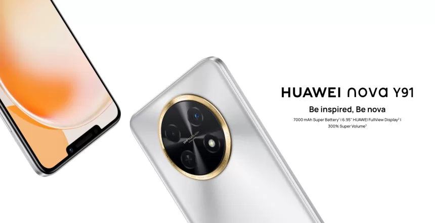 „Huawei“ pristatė naująjį „Nova Y91“: vidutinės klasės įrenginys, kuris nustebins didžiulės talpos baterija