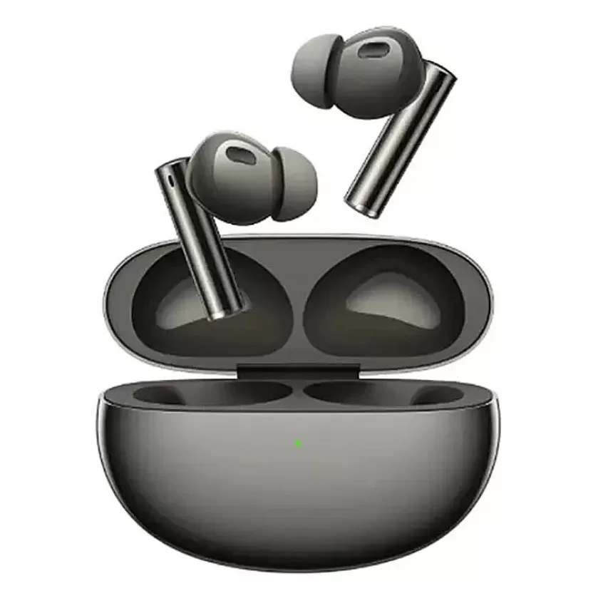 Realme Air 6 Pro TWS Earbuds Wireless bluetooth Earphone 50dB Active Noise Cancelling HiRes Level Coaxial Dual Unit Hi-Res LDAC Audio 6-Mic AI Call Noise Cancelling 40H Playback Sports Headphones - Black