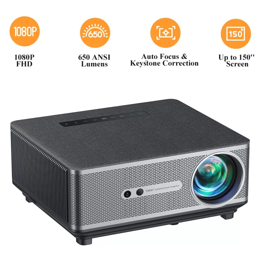 YABER K1 Full HD 1080P Projector Auto Focus/Keyston WiFi6 Bluetooth 650 ANSI 4K Support Projector LED Home Theater Cinema Beamer