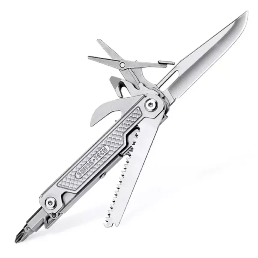 SWISS TECH 11 In 1 Mini Multitool Folding Knife EDC Outdoor Pocket Portable Knife