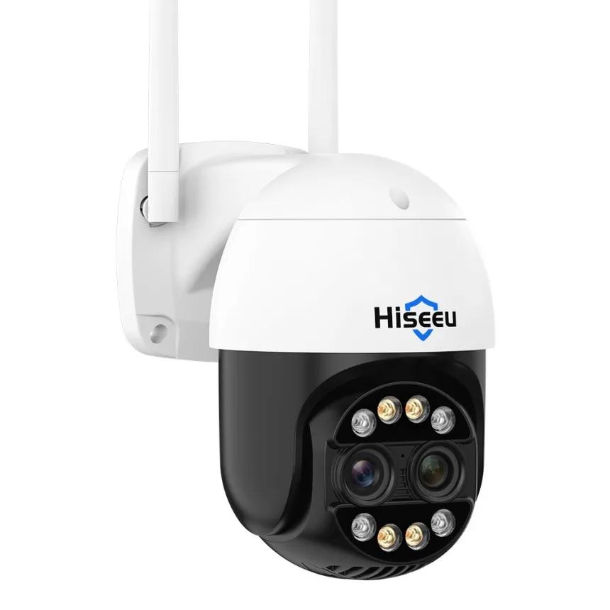 Hiseeu WHDC14 8MP Wireless Monitor Camera Dual-Lens Wall Mount Smart WiFi Camera