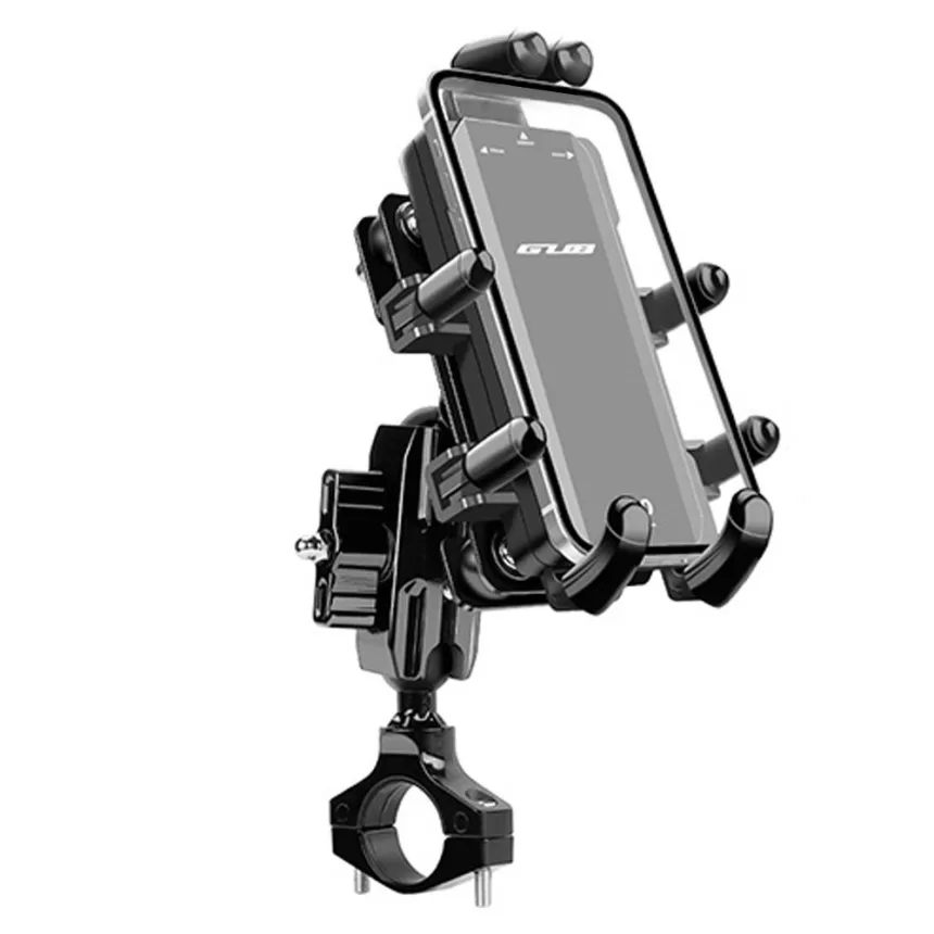 GUB Aluminum Alloy Motorcycle Phone Stand 360 Degree Rotation Riding Cell Phone Holder