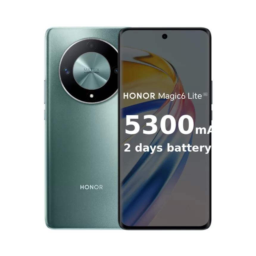 HONOR Magic 6 Lite 5G Smartphone - 8GB+256GB, 108MP+2MP+8MP Triple Camera, 5300mAh Battery