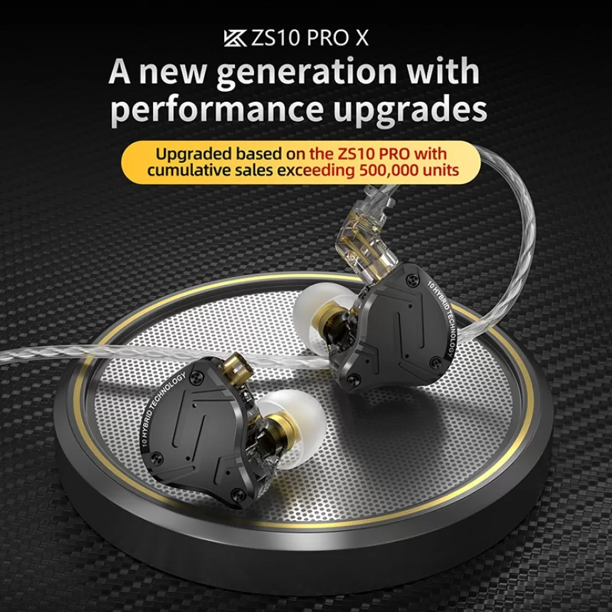 Kz zs10 pro x de alta fidelidade graves metal híbrido in-ear fone de ouvido esporte com cancelamento de ruído fones de ouvido kz