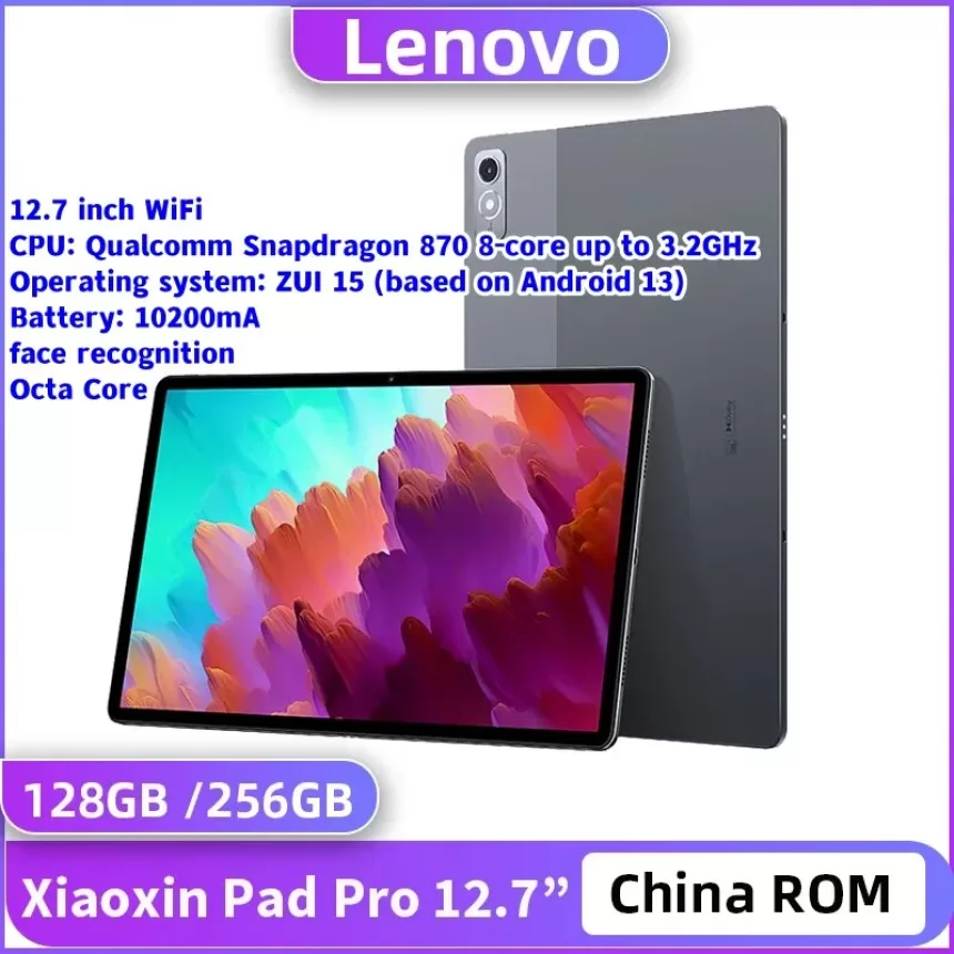 China ROM Lenovo XiaoXin Pad Pro 12.7 Inch WiFi Snapdragon 870 LCD Screen 144Hz 8GB 128GB/256GB 10200mAh Android 13 Tablets