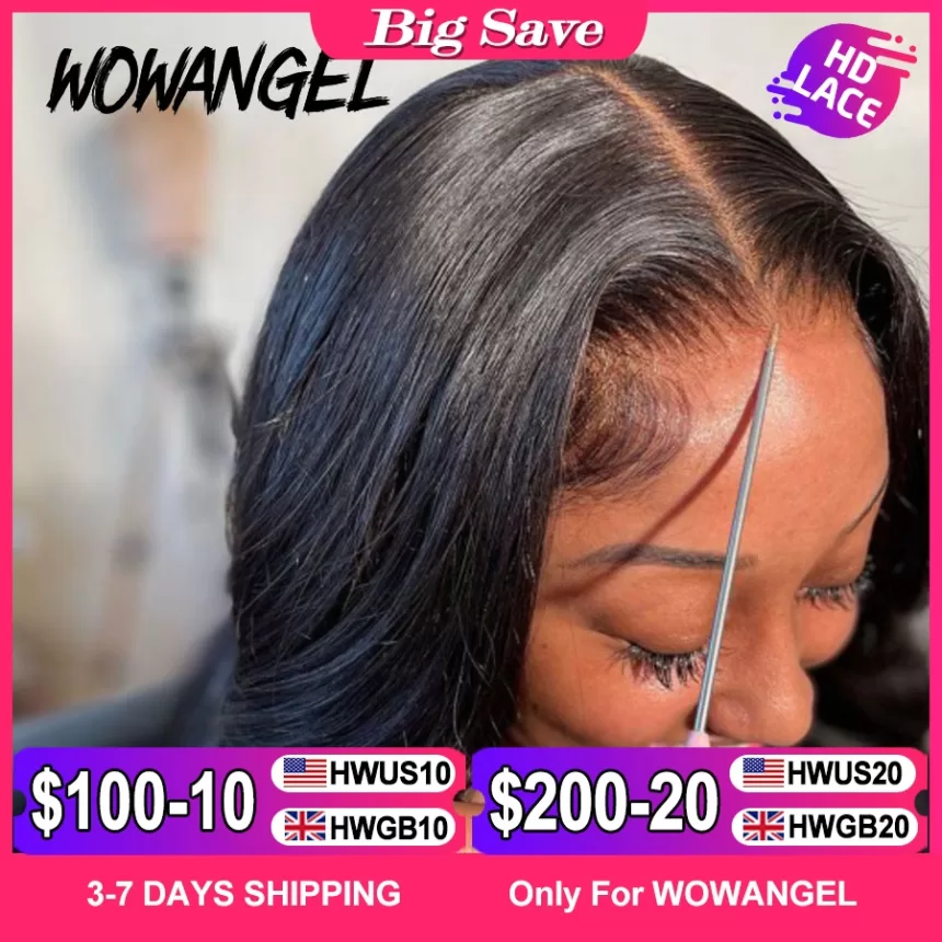 Wowangel 13x6 Full Lace Frontal Wig HD Lace Frontal Wigs Body Wave Human Hair Wigs 250% HD Lace Closure Wigs Melt Skins Glueless