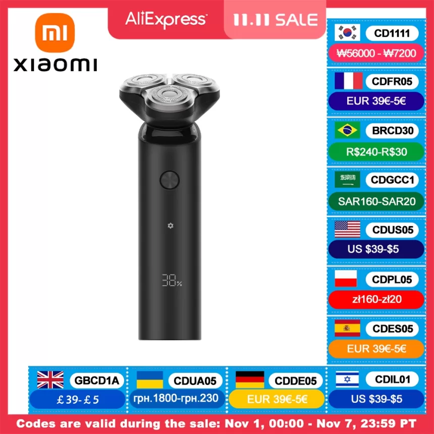 XIAOMI MIJIA S500 Electric Shaver Dry Wet Shaving Triple Blade Trimmer Beard Floating Head Men's Shaver Electric Razors Machine