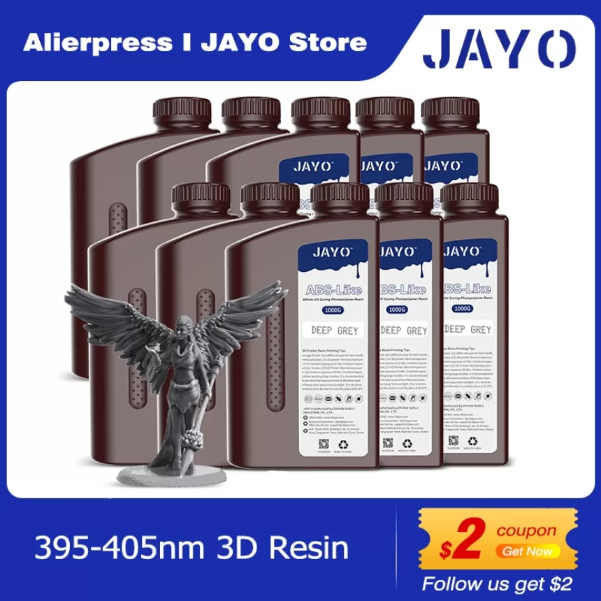 JAYO Standard/ABS-Like/PA-Like/High Temp/Though Resin 10KG 395-405nm UV Curing Photopolymer Rapid Resin for LCD/DLP 3D Printer