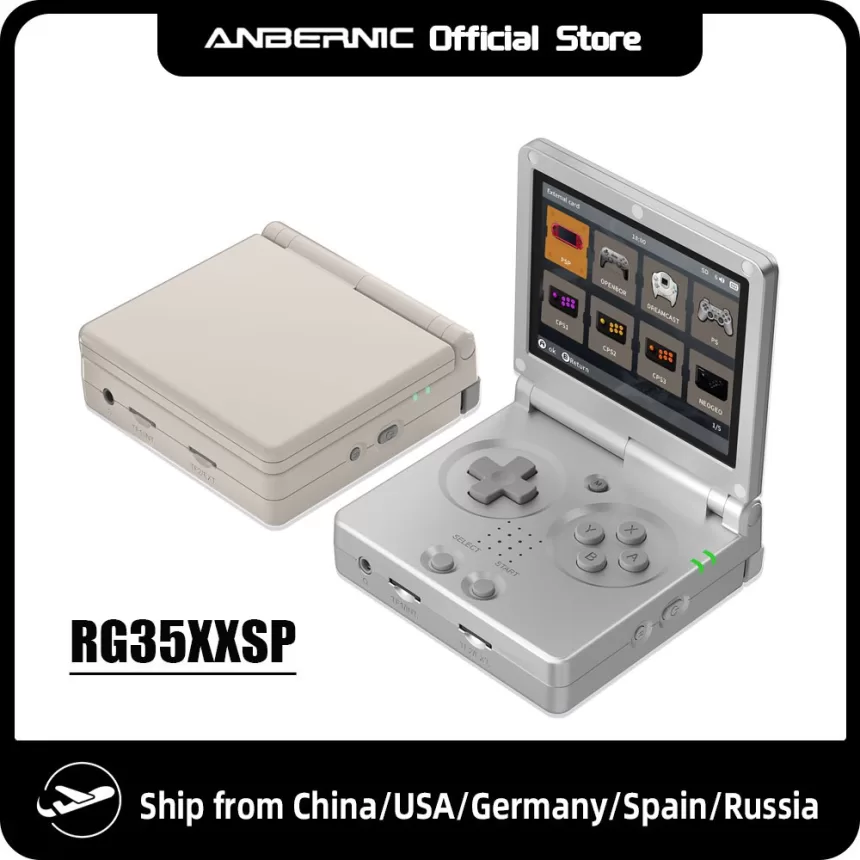 ANBERNIC RG35XXSP 3.5'' IPS Screen Flip Handheld Console Linux System HDMI-compatible TV Output 64G 5500 Games Pre-installed