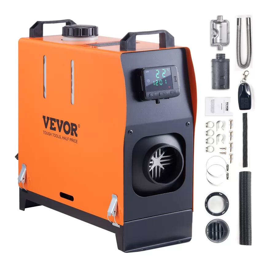 VEVOR 8KW Diesel Air Heater w/ LCD Panel and Remote Control, Portable Parking Heater Fast Heating Low Noise,for Truck RV Trailer