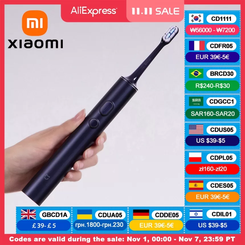 XIAOMI MIJIA Sonic Electric Toothbrush T700 Ultrasonic Vibration Teeth Whitening Oral Clean Brush Smart APP Electric Tooth Brush