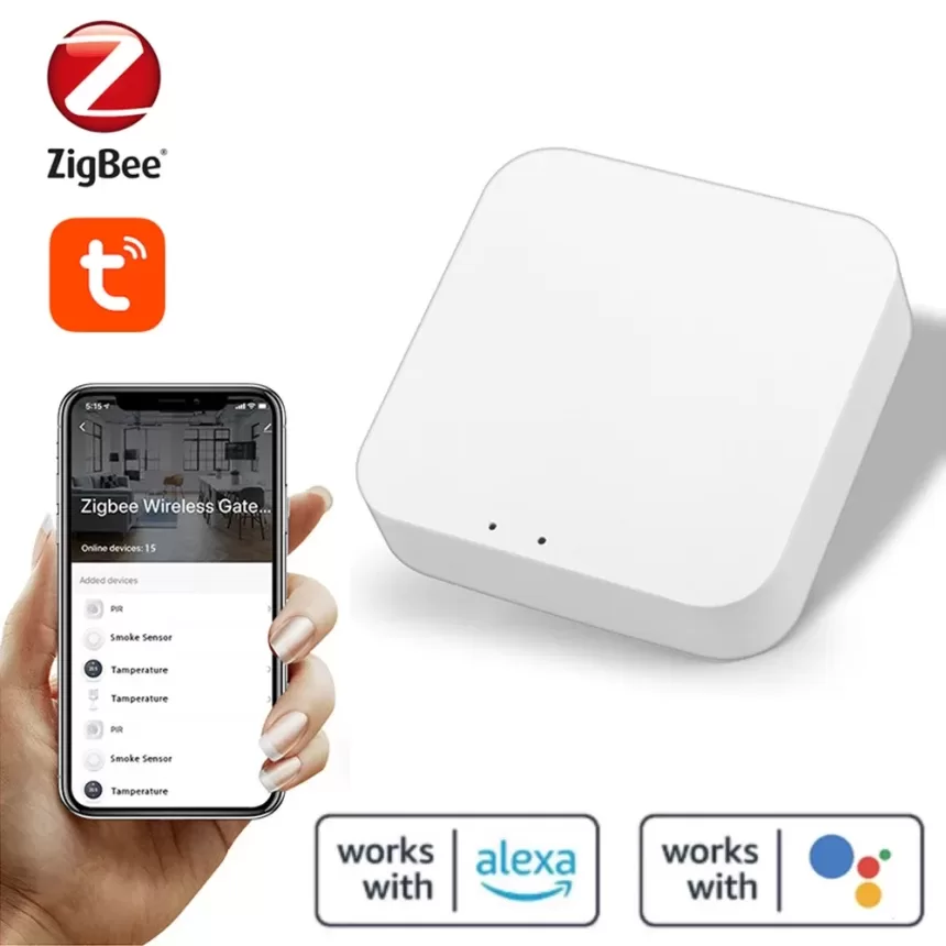 Tuya ZigBee3.0 Wireless Smart Home Gate Smart Home Life Multifunctional Devices Linkage Central Control Compatible with Alexa Google Home