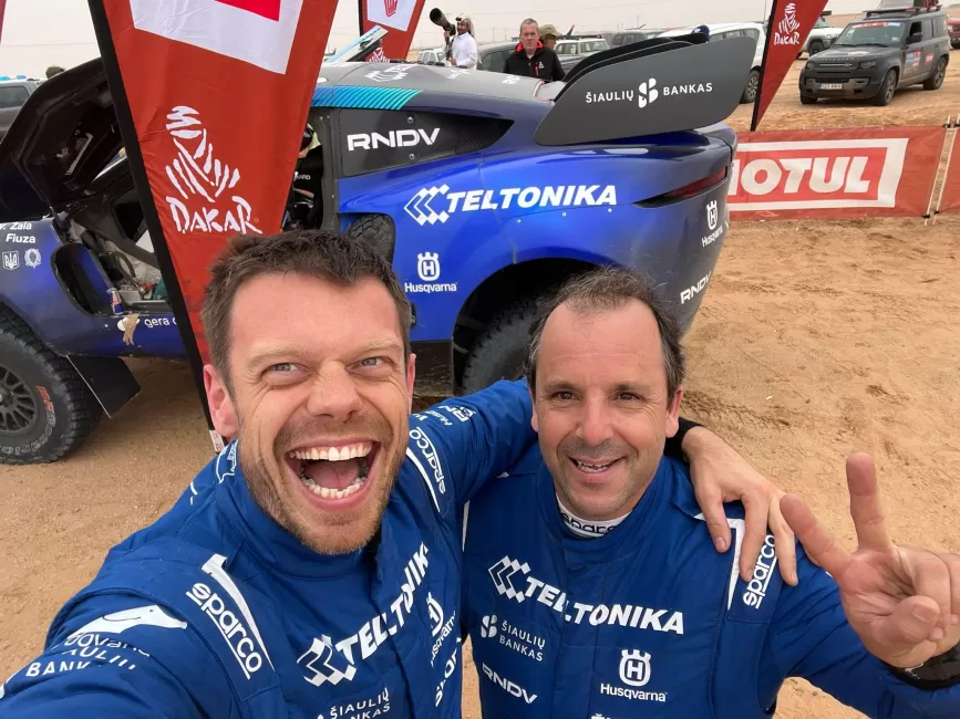 Fantastiškas Vaidotas Žala: „Teltonika Racing“ ekipažas devintajame Dakaro greičio ruože užfiksavo puikų rezultatą