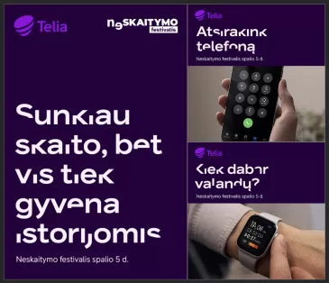 „Nekenčiu skaityti, bet mėgstu istorijas“: „Telia“ pristato pasaulį disleksiją turinčių žmonių akimis, skatina pažinimo būdų įvairovę, skiria ypatingą dėmesį įtraukties klausimams