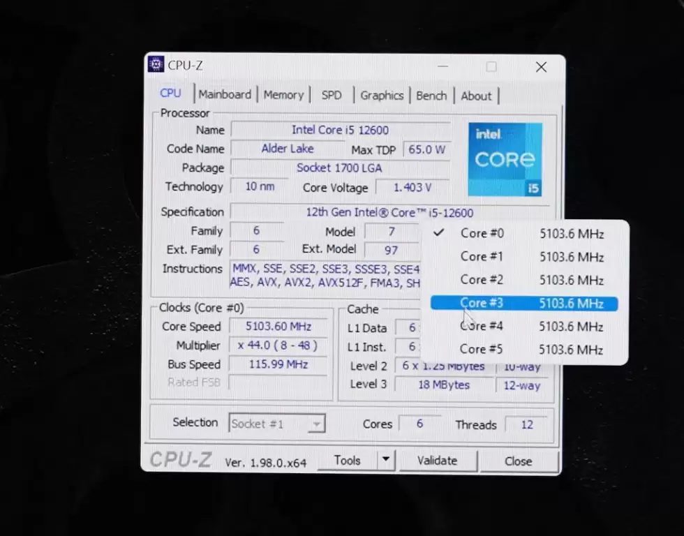 Intel-Core-12600-CPUZ-1024x802