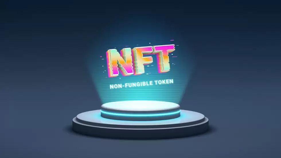 non-fungible-token-platform-showing-nft-crypto-art-hologram-3d-rendering