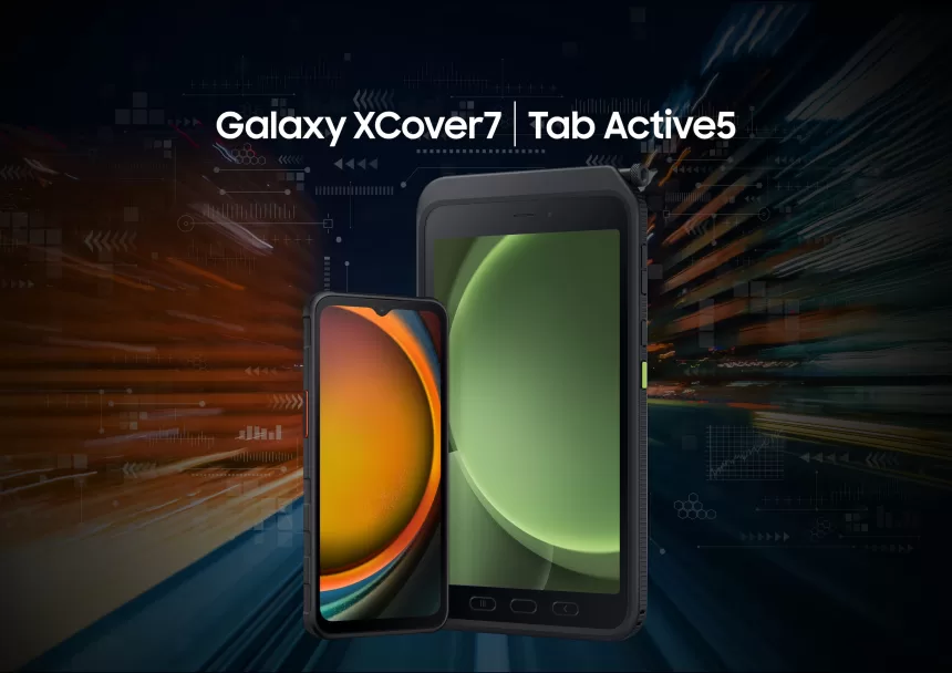 „Samsung“ pristato „Galaxy XCover7“ ir „Galaxy Tab Active5“: naujasis duetas, skirtas produktyviai darbo dienai net ir sudėtingiausiomis sąlygomis